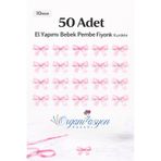 Organizasyon Pazarı Pembe Premium Fiyonk Saten Kurdele 10mm 50 Adet Balon Süs Hediyelik Süs Pasta Süs Bohça Çeyiz