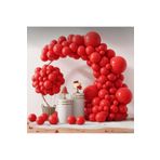 Organizasyon Pazarı Zincir Balon Seti Pastel Kırmızı 60 Adet +Balon Şeridi