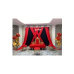 ORGANİZASYONOUTLET Kına Çapraz Perde - 300x400 CM ( Arka Fon Siyah + 6 Adet Farbella )