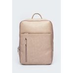 Organizer Premium Deri Sırt Laptop Çantası Unisex Crazy Bej