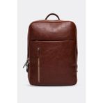 Organizer Premium Deri Sırt Laptop Çantası Unisex Taba Nova
