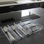 Organizer Set Mutfak Çekmece Içi Düzenleyici Çatal Kaşık Bıçak Organizeri Kristal (6'lı Se