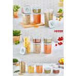 Organizers Tam Vakumlu Kilitli Sızdırmaz Şeffaf Saklama Kabı 5'li Set 2*500ml-2*1100ml-1700ml