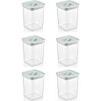 Organizers Tam Vakumlu Kilitli Sızdırmaz Şeffaf Saklama Kabı 6'lı 1100ML
