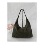 Örgü Deri Omuz Çantası Hobo Çanta – Omuz Askılı, Yumuşak Deri, Günlük & Şık Spacious Shoulder Bag Haki Standart