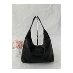 Örgü Deri Omuz Çantası Hobo Çanta – Omuz Askılı, Yumuşak Deri, Günlük & Şık Spacious Shoulder Bag Siyah Standart