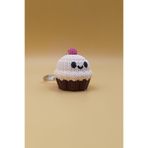 Örgü Desenli Cupcake Anahtarlık (Plastik)