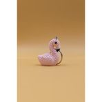 Örgü Desenli Flamingo Anahtarlık (Plastik)