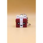 Örgü Desenli Hediye Kutusu Anahtarlık (Plastik)