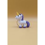Örgü Desenli Mor Kuyruk Unicorn Anahtarlık (Plastik)