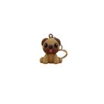 Örgü Desenli Pug Köpek Anahtarlık (Plastik)