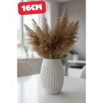 Örgü Desenli Uzun Vazo | Knit Tall Vase | Modern Ev Dekoru | 12CM Beyaz