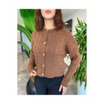 Örgü Detaylı Ceket Görünümlü Triko Hırka
