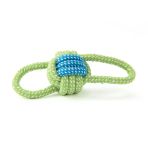Örgü İpli Burgu Köpek Oyuncağı - Yeşil - 20 Cm