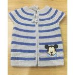 Orgu Mickey Mouse Logolu Erkek Bebek Yelegi