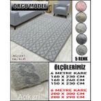 Örgü Model Kumaştan Welsoft Lastikli Halı Örtüsü - Açık Gri - 150 x 230 cm