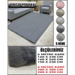 Örgü Model Kumaştan Welsoft Lastikli Halı Örtüsü - Koyu Gri - 160 x 230 cm