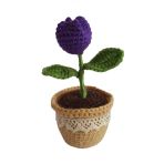 Örgü Tekli Mor Lale Amigurumi Organik Oyuncak