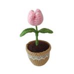 Örgü Tekli Pudra Lale Amigurumi Organik Oyuncak