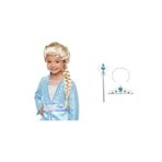 Örgülü Karlar Ülkesi Frozen Elsa Peruğu Tacı ve Sopası Çocuk Boy (5440)