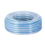 Örgülü Şeffaf Bahçe Hortumu 25 Metre Dayanıklı 3 Katlı Sağlam Çeşme Su Sulama Yıkama Hortum 12.5 Mm 1/2"