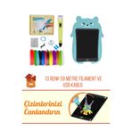 ORH Market 3D Kalem 3D Pen USB Kablolu Üç Boyutlu Yazıcı Kalem Printer Ve Mavi Panda Grafik Tablet Set - Sarı