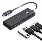 Orico 4 Portlu Type-C To USB 3.0 / Type-C Pd 100W Yüksek Hızlı 5 Gbps Siyah Çoklayıcı Hub