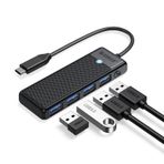 Orico 4 Portlu Type-C To USB 3.0 Yüksek Hızlı 5 Gbps Siyah Çoklayıcı Hub