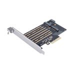 Orico PCI-E 3.0 x4 M.2 NVME ve NGFF Siyah SSD Çift Slot Dönüştürücü Adaptör Kartı