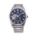 Orient Kurmalı Otomatik Çelik Gri Open Heart Safir Cam Lacivert Kadran 41 mm Erkek Kol Saati