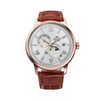 Orient Kurmalı Otomatik Deri Kahverengi Beyaz Kadran Sun&Moon 42 Mm Erkek Kol Saati
