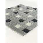 Orient Mutfak,banyo,havuz ve Zemin Için Beyaz Siyah Gri 25X25 Cam Mozaik