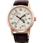 Orient Ra-Ak0007s30b Kurmalı Otomatik Deri Kahverengi Safir Cam Krem Kadran 43 Mm Erkek Kol Saati