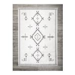 Oriente Home Iskandinav Desenli Kadife Halı Beyaz Siyah Yıkanabilir Kaymaz Taban Salon Halısı 7736