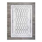 Oriente Home Iskandinav Desenli Kadife Halı Beyaz Siyah Yıkanabilir Kaymaz Taban Salon Halısı 7762