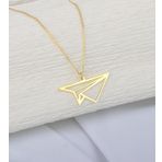Origami Uçak Model 925 Ayar Unisex Gümüş Kolye