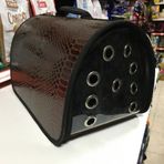Orijin 42x26x25 cm Kahverengi Deri Flybag Kedi Köpek Taşıma Çantası