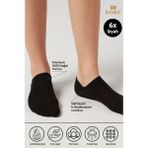 Orijinal 6 Çift Premium Pamuklu Penye Konforlu Dikişsiz Görünmez Yazlık Spor Ayakkabı Sneaker Çorap - Siyah - 40 - 44