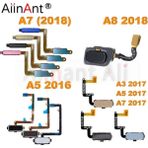 Orijinal Arka Ana Düğme Kımlık Anahtarı Parmak Izi Sensörü Flex Kablo Samsung Galaxy A3 A5 A7 A8 A510 A520 A710 A750 2016 2017 2018 (Yurt Dışından) - Siyah