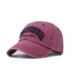 Orijinal California 1850 Beyzbol Şapkası Vintage Erkek Kadın Spor Açık Rahat Şapka, Wine Red, One Size-M