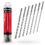 Orijinal Einhell 7 Parça SDS Plus Kırıcı Matkap Ucu Seti, 210 mm (4 Ağızlı Karbür Plakalı, Merkezleme Uçlu, 40Cr Takım Çeliğinden Üretilmiştir; Tadilat ve Beton Bağlantı İşleri İçin) - 49265515
