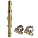 Orijinal Einhell Çift Taraflı Hortum Bağlama Borusu 6 mm R1/4 (kompresör aksesuarı, sağlam pirinçten yapılmıştır, basınçlı hava hortumları için, 2x kelepçe dahil) - 4139310