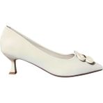 Orijinal Guja 485-5 Ortopedik Satenli Bayan Stiletto - Krem