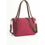 Orijinal Just Polo 3 Bölmeli Geniş Askılı Kadın Omuz Çantası Büyük Boy 43*30 cm 6037 Bordo Taba - 43 x 30 cm - Bordo - Taba