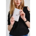Orijinal Just Polo Bozuk Para Fermuarlı Dikey Çok Bölmeli Kadın Cüzdanı El Pörtföyü 19*10 cm - Beyaz