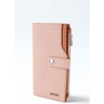 Orijinal Just Polo Bozuk Para Fermuarlı Dikey Çok Bölmeli Kadın Cüzdanı El Pörtföyü 19*10 cm - Krem - Taba