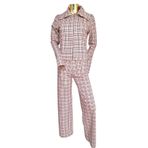 ORIJINAL MASSIMO DUTTI İKİLİ TAKIM EKOSE CEKET PANTOLON PEMBE S