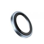 Orijinal Metal Çerçeveli iPhone 17 Uyumlu Kamera Lens Koruyucu, Yansıma Önleyici, Mavi