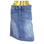 ORİJİNAL S - 36 JEAN DİZ HİZASI MİDİ KALEM ETEK KISA MİNİ DENİM KOT ORTA BOY Mavi 26