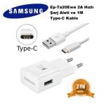 Orijinal Samsung Ep-Ta20ewe Hızlı Şarj Adaptörü Travel 5V 2A + Type C Kablo Hızlışarj